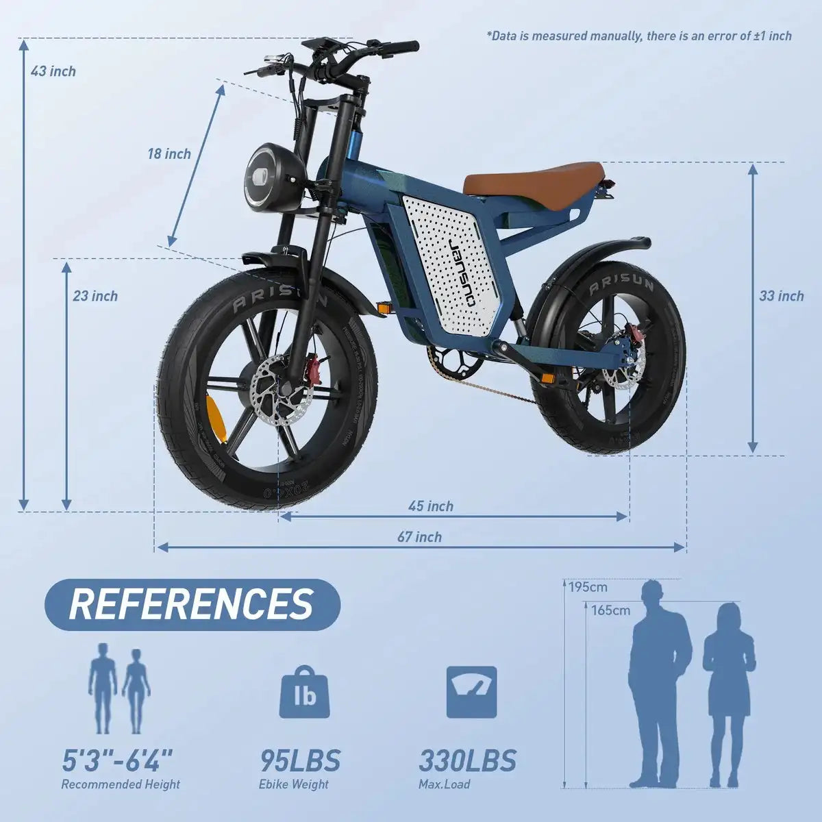 JANSNO X60 Fat Tire Electric Bike Dual Motor 48V Battery