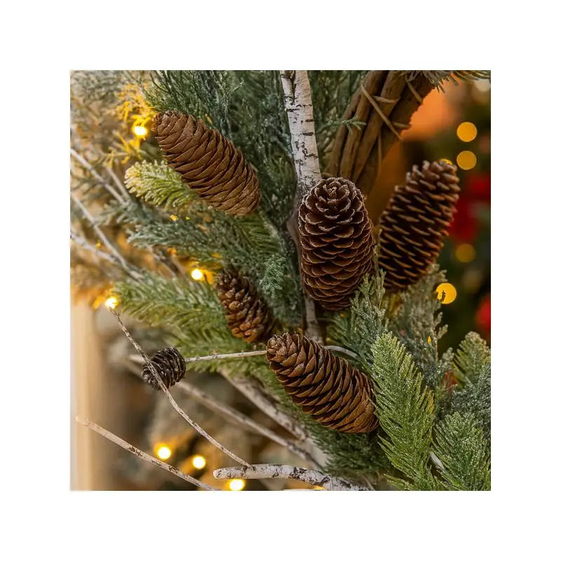 Pine Wreath With Pinecones And Greenery For Holiday Door Decor