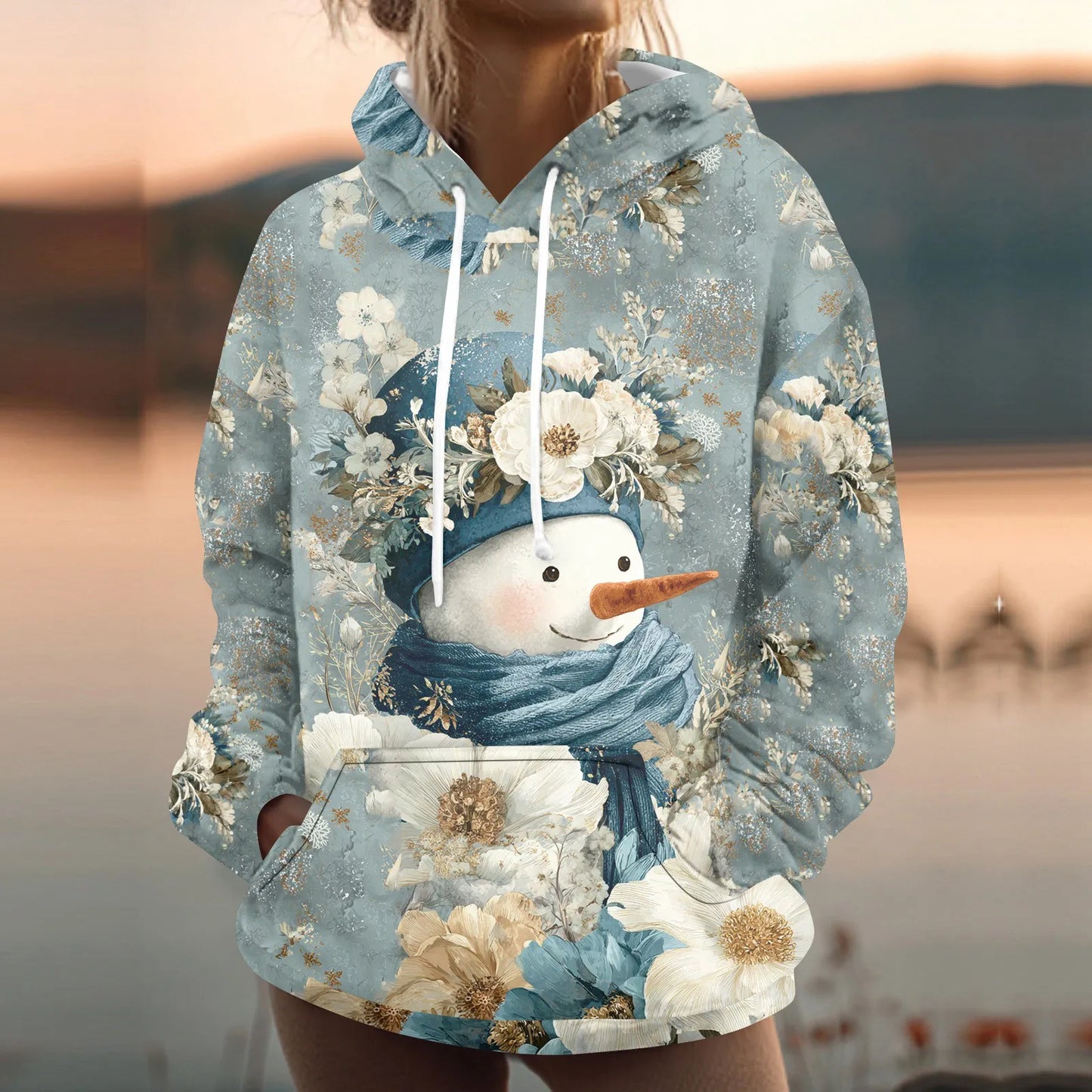 Womens Hooded Sweatshirt With Pockets Casual Winter Wear