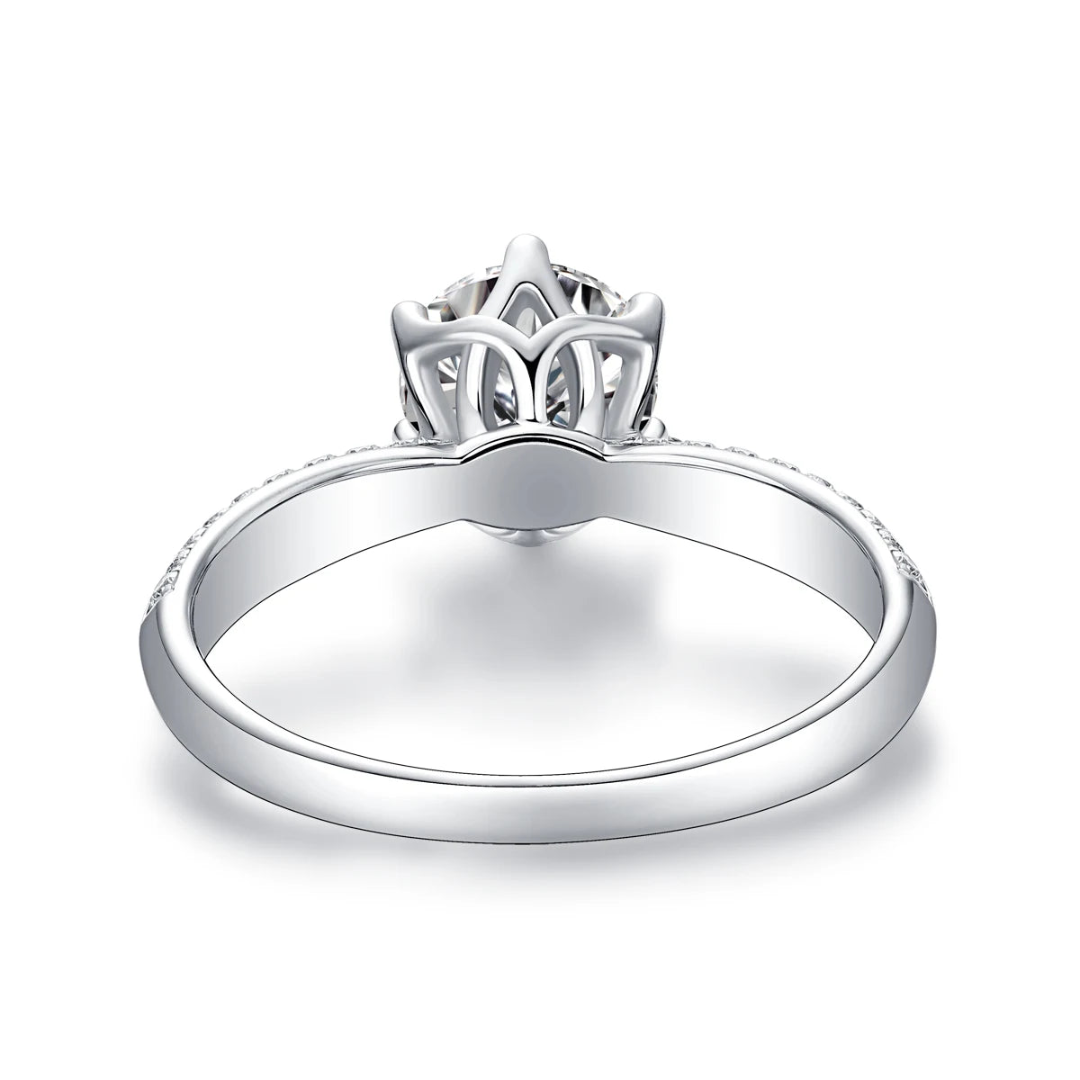 Moissanite Ring 925 Sterling Silver 18K Gold Plated GRA