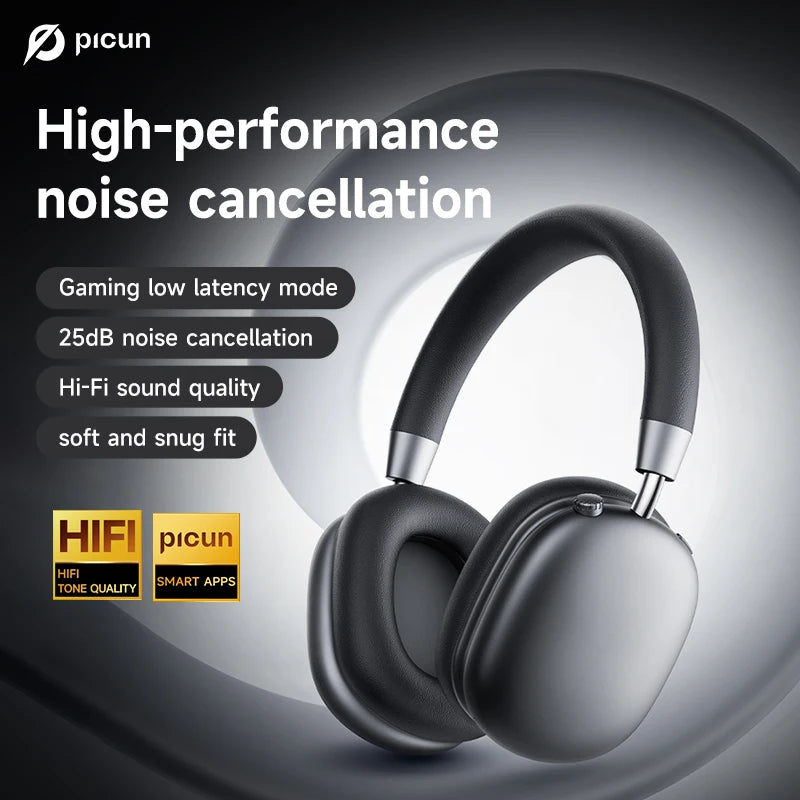 Picun F5 ANC Wireless Bluetooth 5.3 Headphones Hi Res Audio