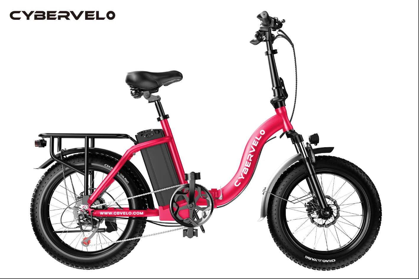 CYBERVELO 1000W Foldable Fat Tire Ebike With Removable Battery