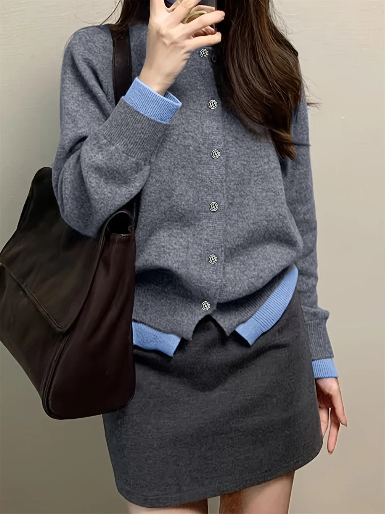 Knitted Button Up Cardigan Sweater For Women