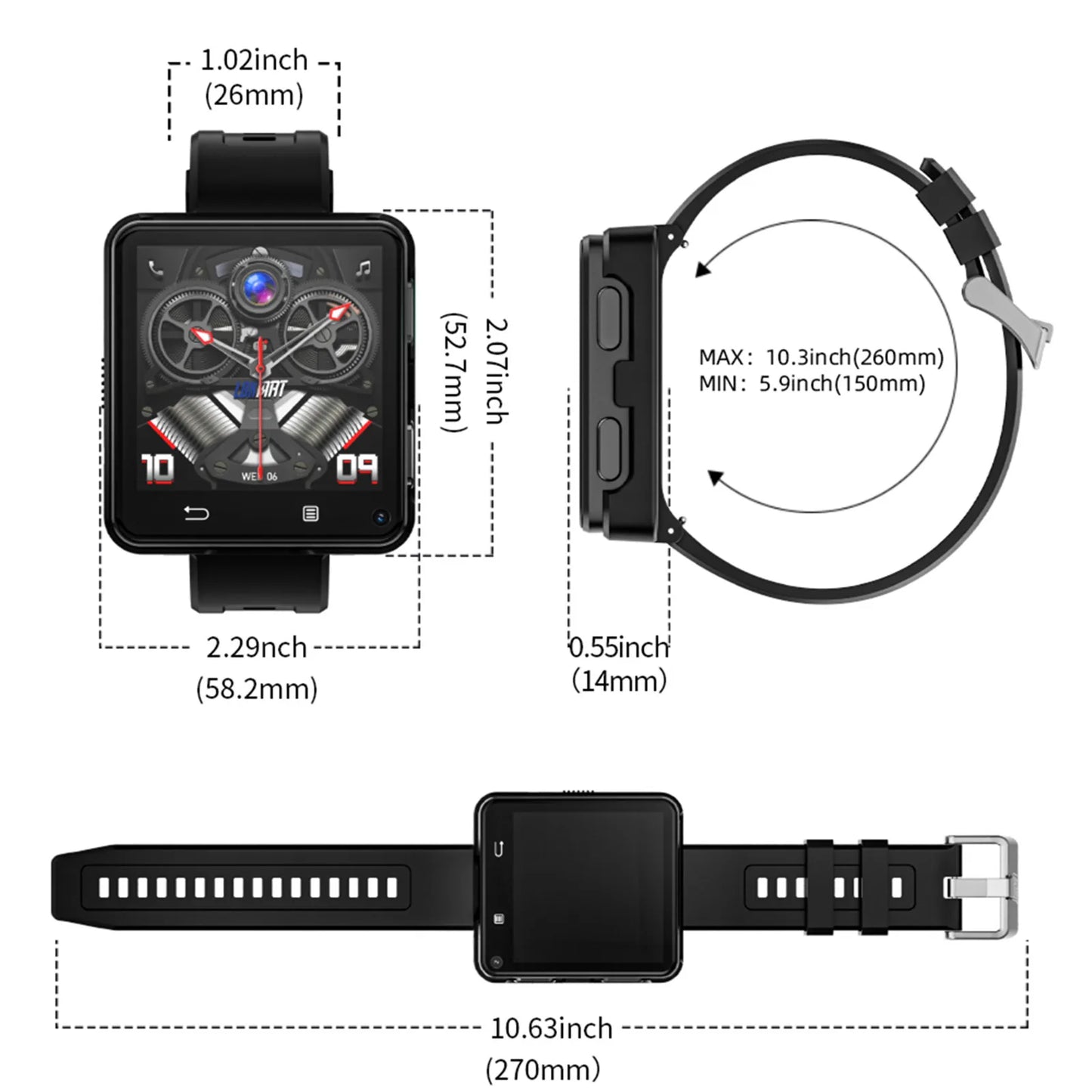LOKMAT APPLLP 2 MAX Dual Camera Android 11 Smart Watch