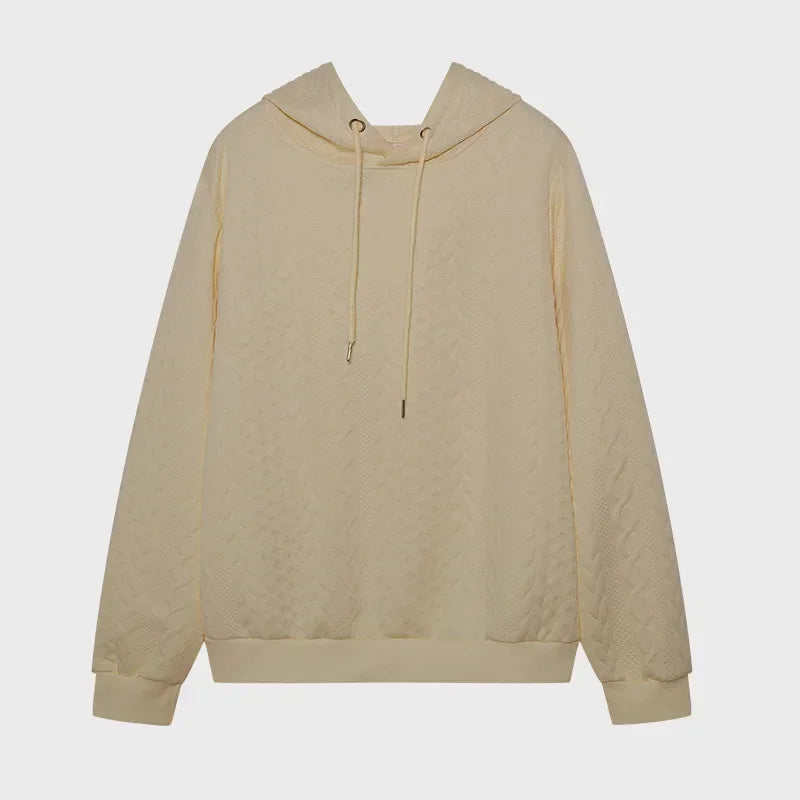 LISMCN PremiumQuality Solid Color Hooded Collar Oversized Long Sleeve KnitwearSweater