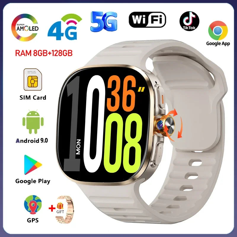 5G 4G Smartwatch With 2.4 Inch HD Screen GPS WiFi 8GB 128GB