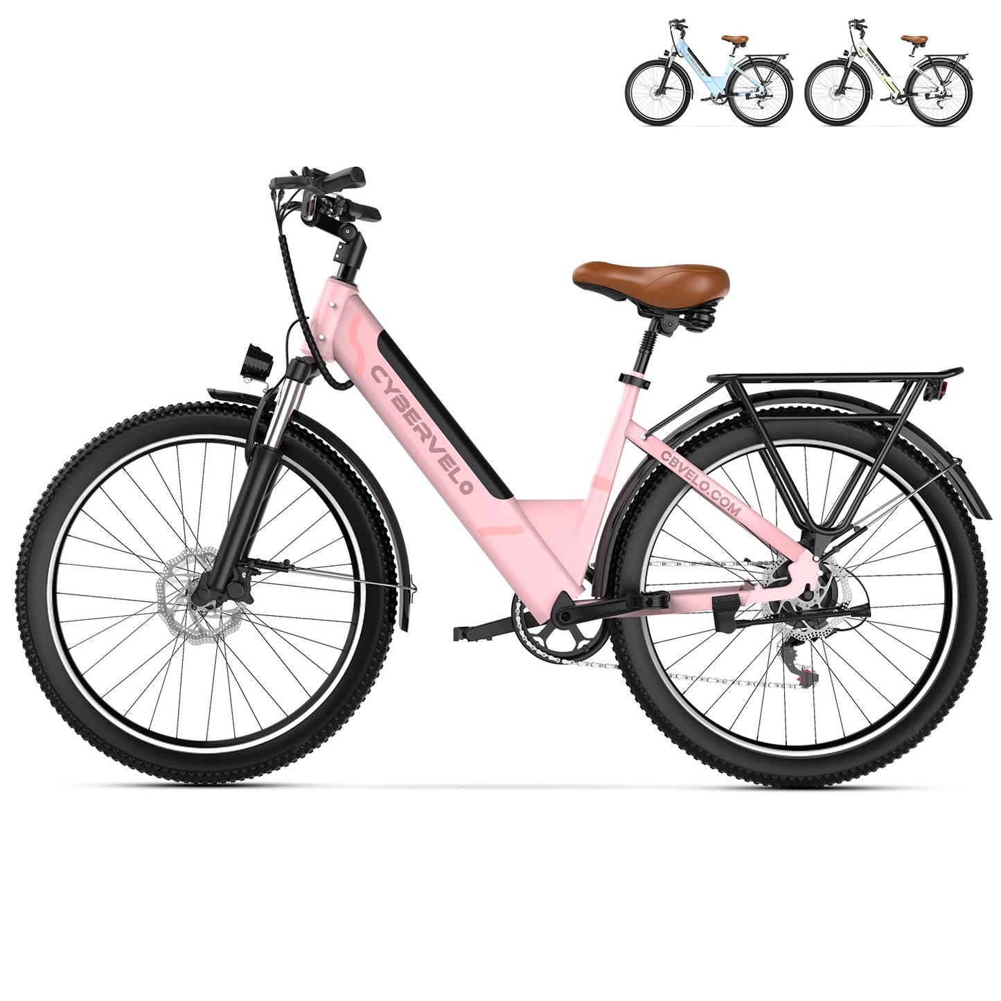 CYBERVELO Electric Bike 7 Speed With Removable Battery