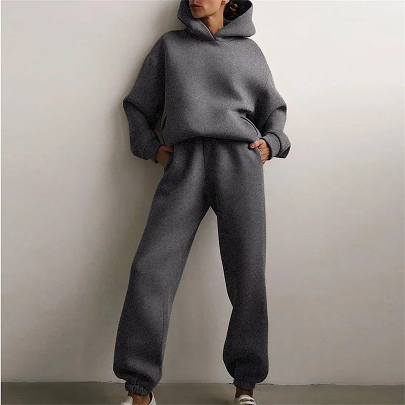 Womens Tracksuit Set Autumn Hoodie Sweatpants