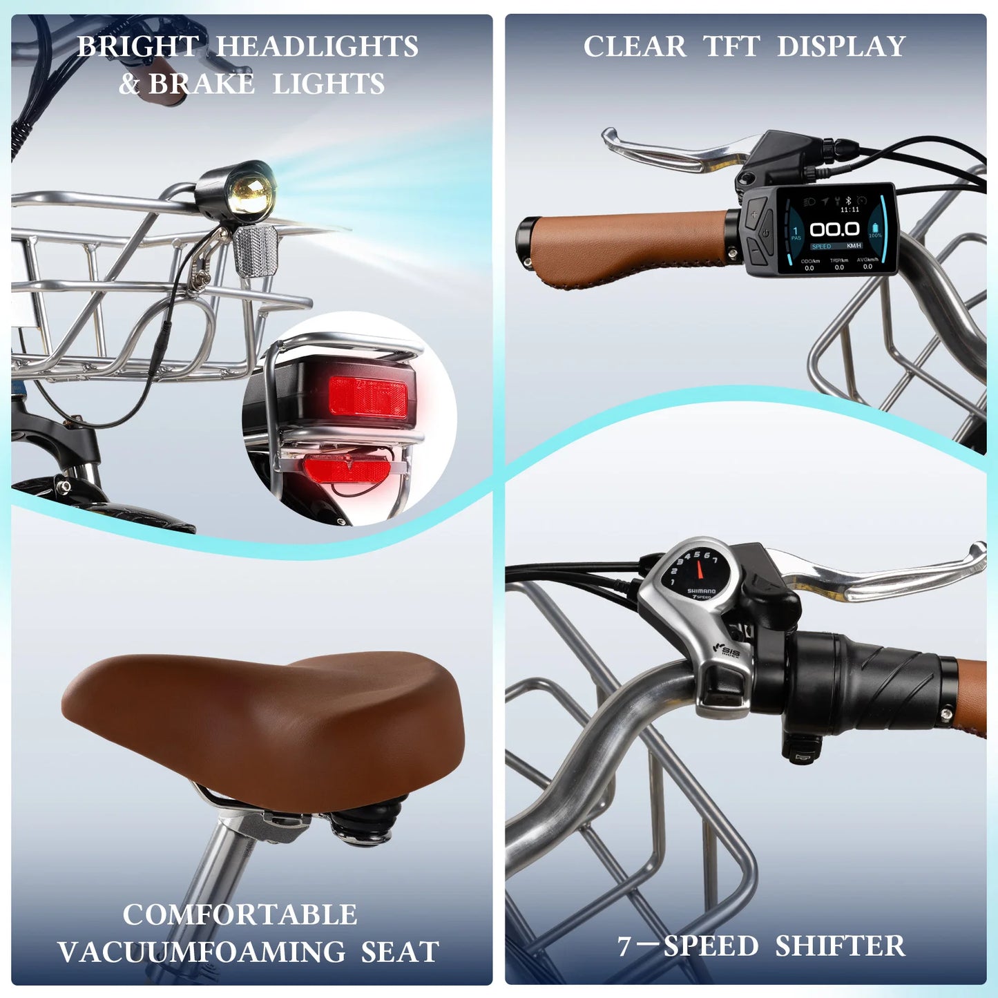 DDC SPORT 48V 1000W Electric City Bike For Adults Commuter