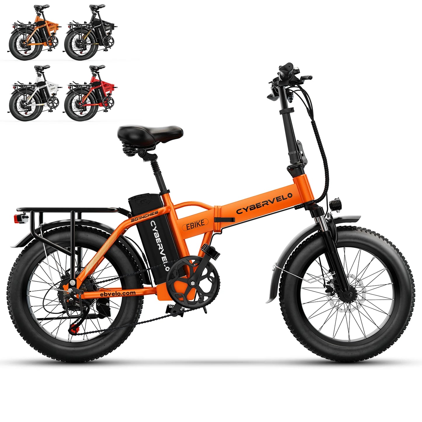 CYBERVELO 1000W Folding Electric Bike with 48V Battery 30 MPH