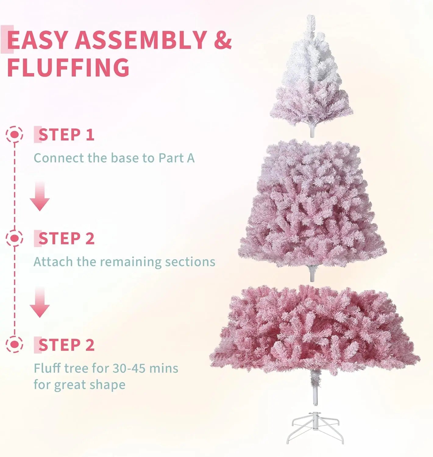 Pre Lit Flocked Artificial Christmas Tree With Lights For Home