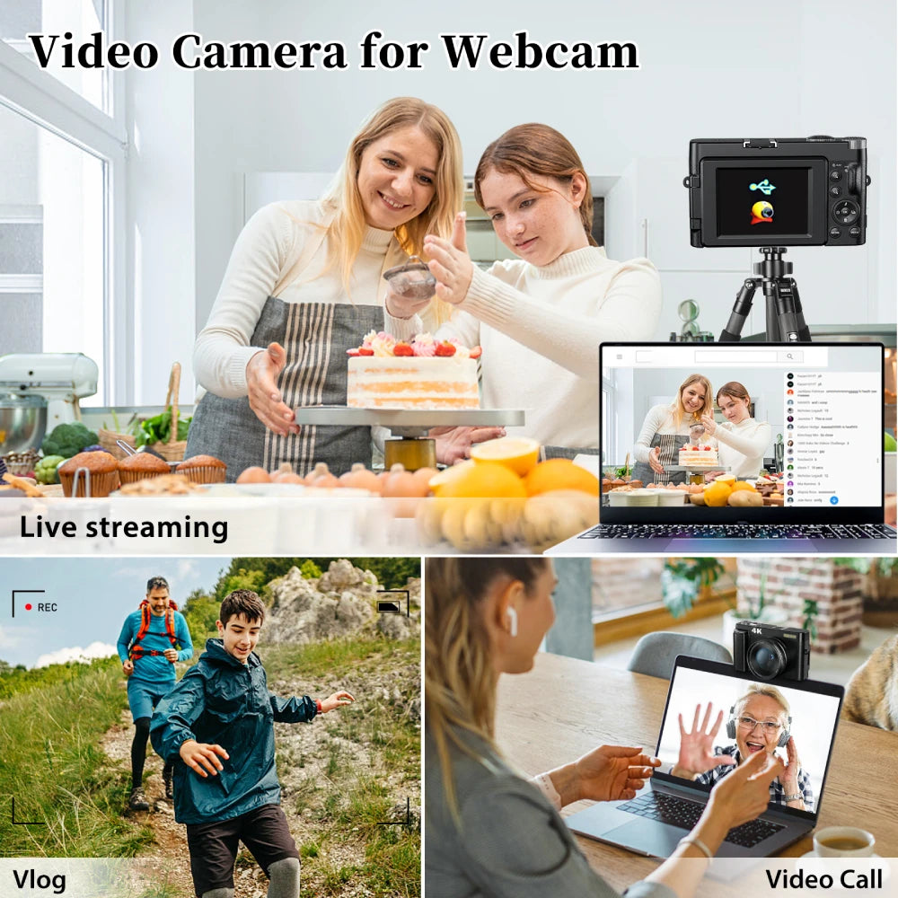 Zostuic 4K Digital Camera Autofocus 48MP Vlogging Cam