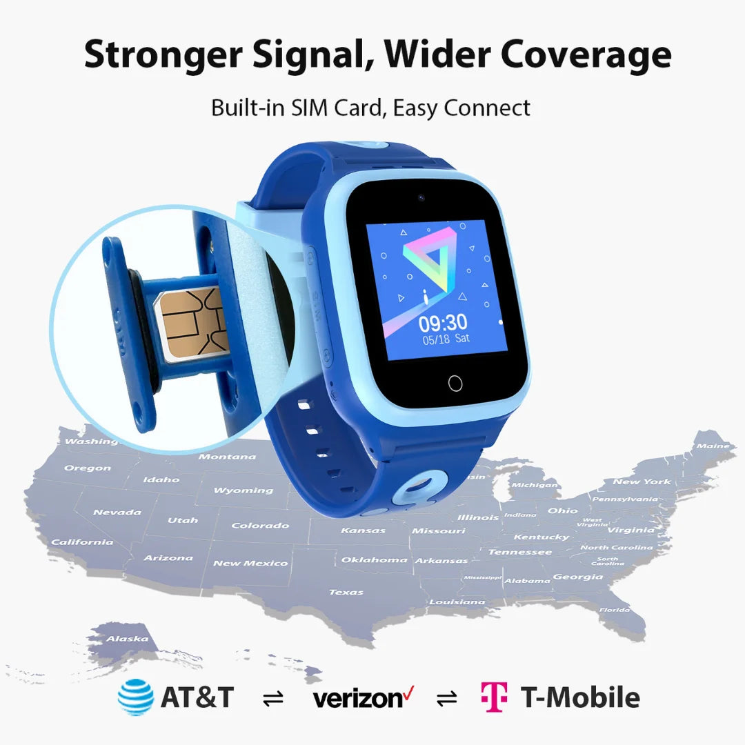 4G Kids Smart Watch GPS With Video Call SIM PlanPlus