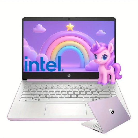 HP 14" HD Business Laptop,Intel Processor N150,Up to 16GB RAM,128GB UFS, Intel Graphics,Wi-Fi 6,Windows 11 S,Honey Lavender