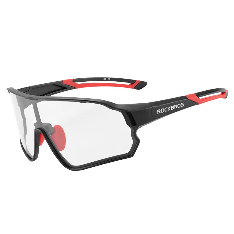 ROCKBROS Unisex Polarized Photochromic UV400 Cycling Glasses with Myopic Frames - Outdoor Wind & Sand Proof Bicycle Sports Gear