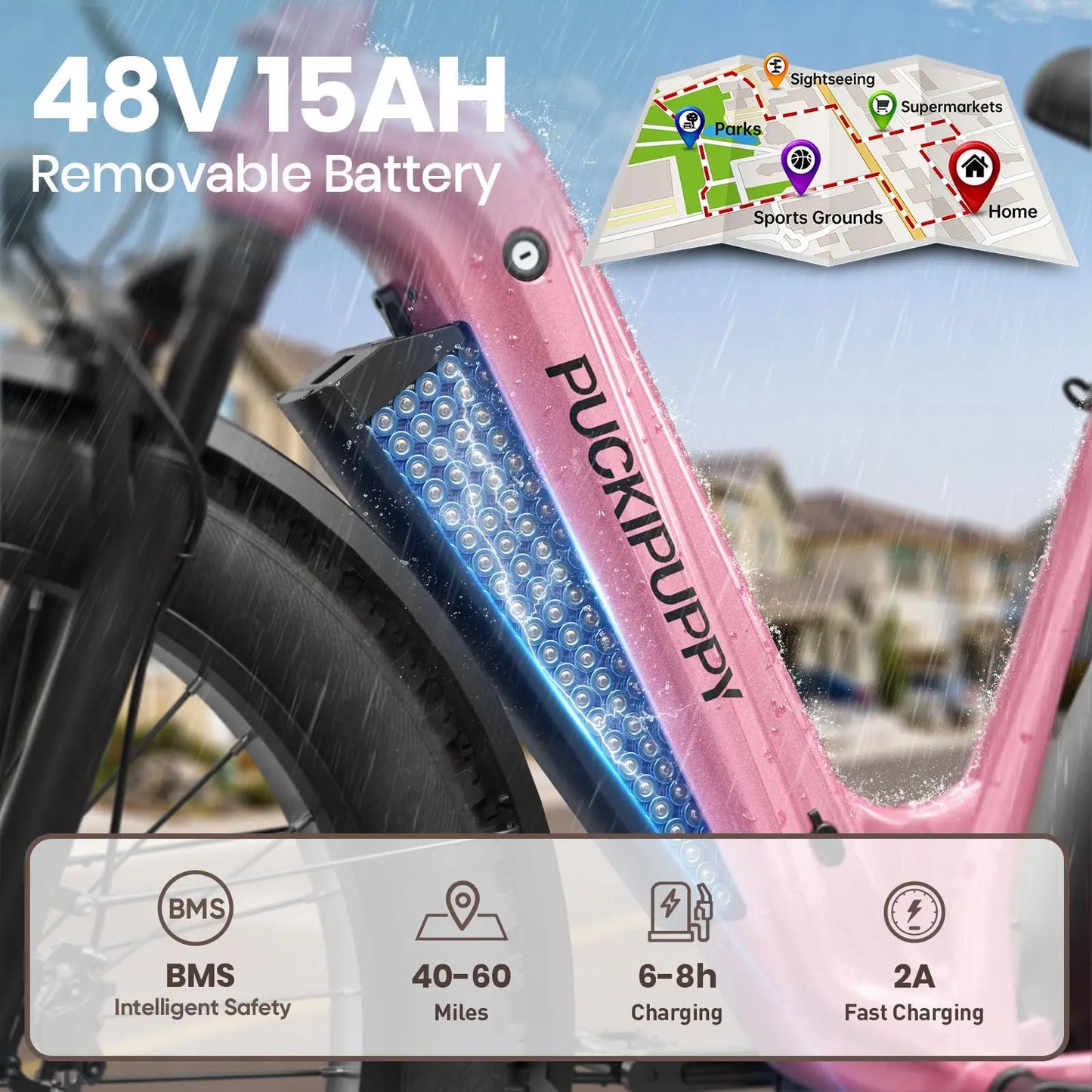 PUCKIPUPPY Beagle ST Electric Bike for Adults Fat Tire Ebike