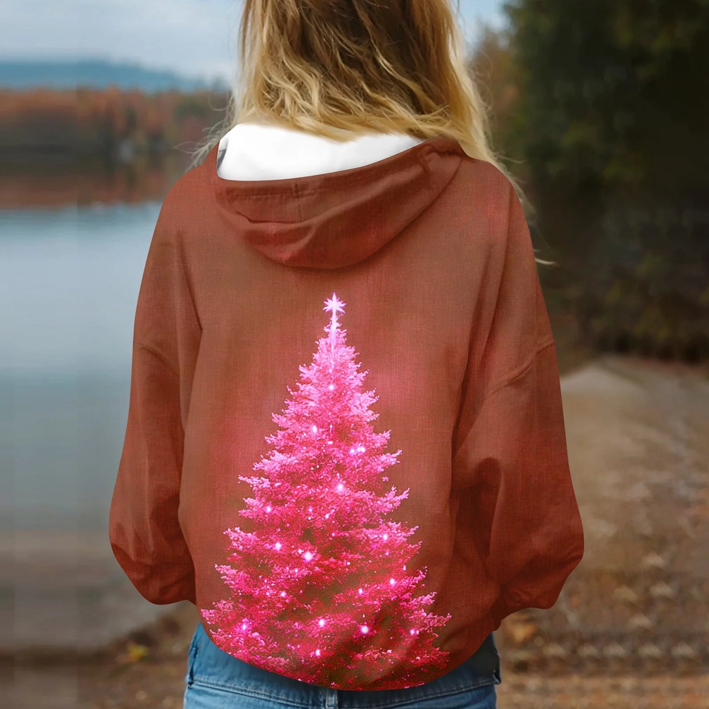 Womens Hooded Sweatshirt With Pockets Casual Winter Wear