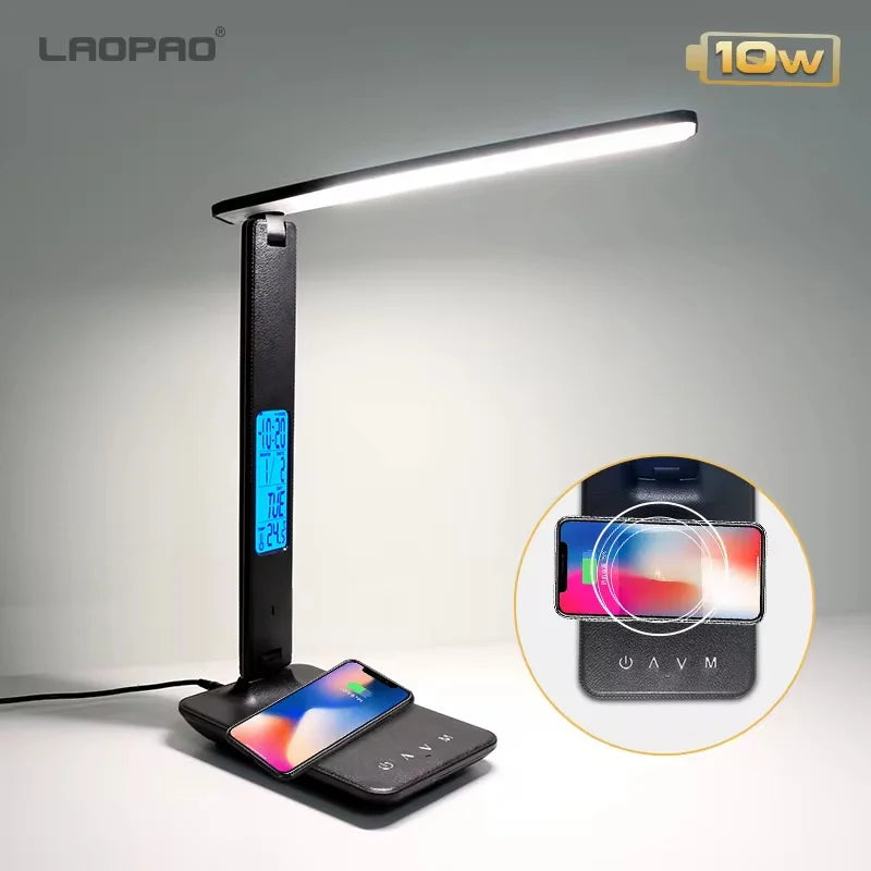 Button LAOPAO 10W Qi Wireless Desk Lamp With USB Port