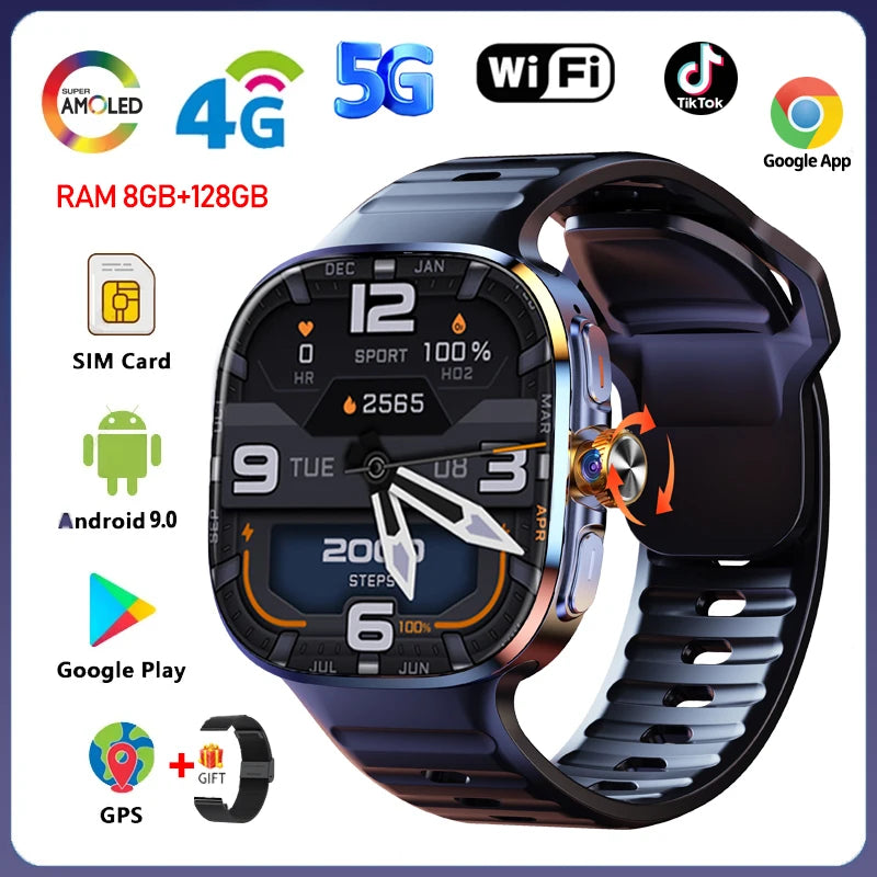 5G 4G Smartwatch With 2.4 Inch HD Screen GPS WiFi 8GB 128GB
