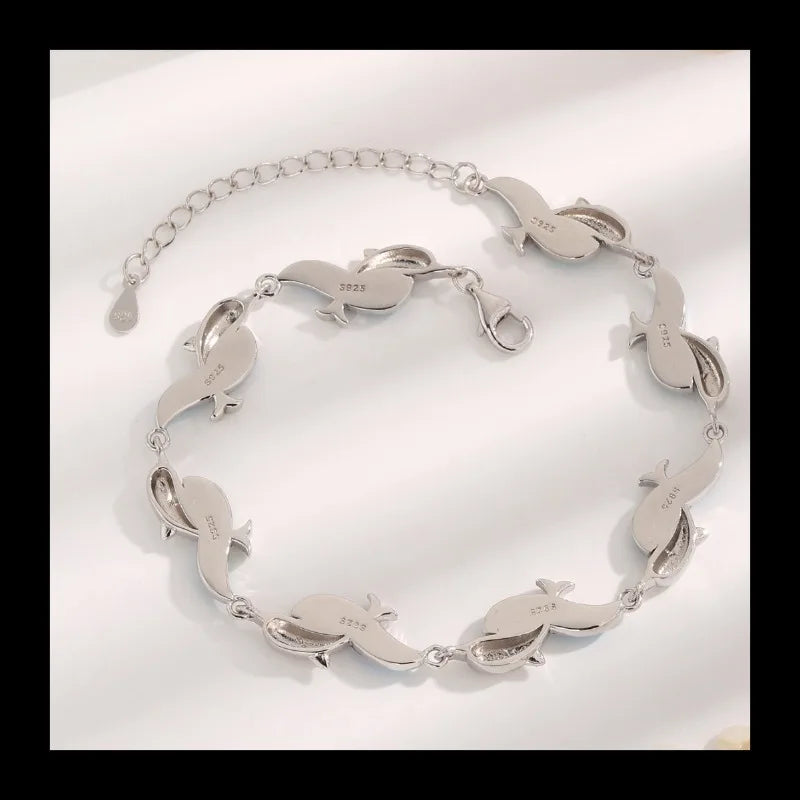 NONECN S925 Sterling Silver Opal Irregular Bracelet