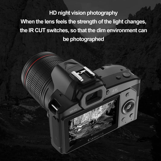 Digital Camera 3 Inch IPS Screen 4K Dual Cameras Camcorder