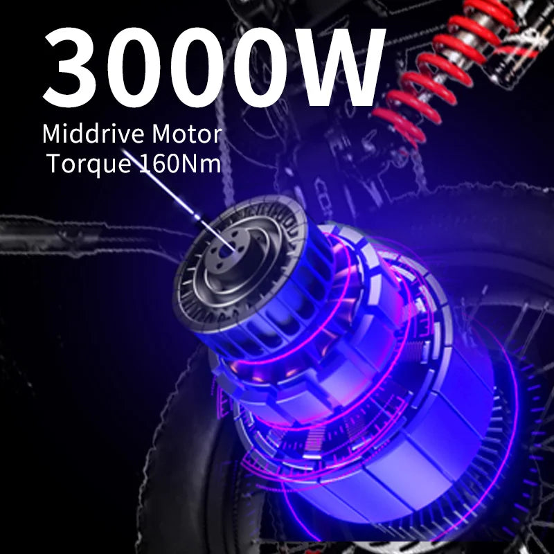 HEZZO D5 Electric Dirt Bike 60V 3000W Fat Tire Ebike