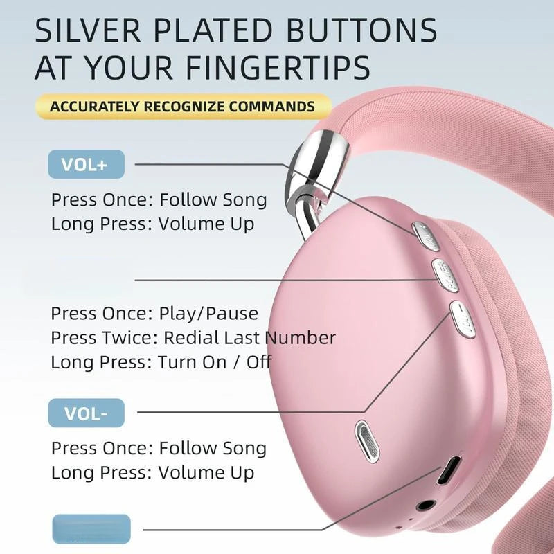 Wireless Bluetooth Headphones High Resolution Audio Foldable Earphones