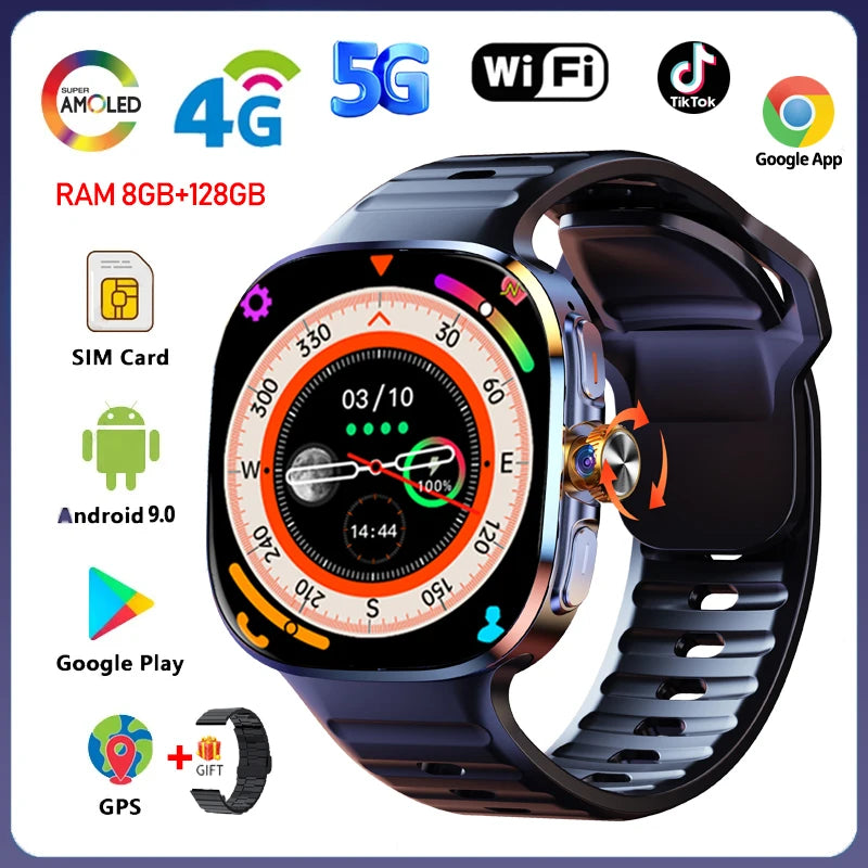 5G 4G Smartwatch With 2.4 Inch HD Screen GPS WiFi 8GB 128GB