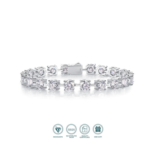 Jiuzuan Moissanite Tennis Bracelet 925 Silver 18K Gold