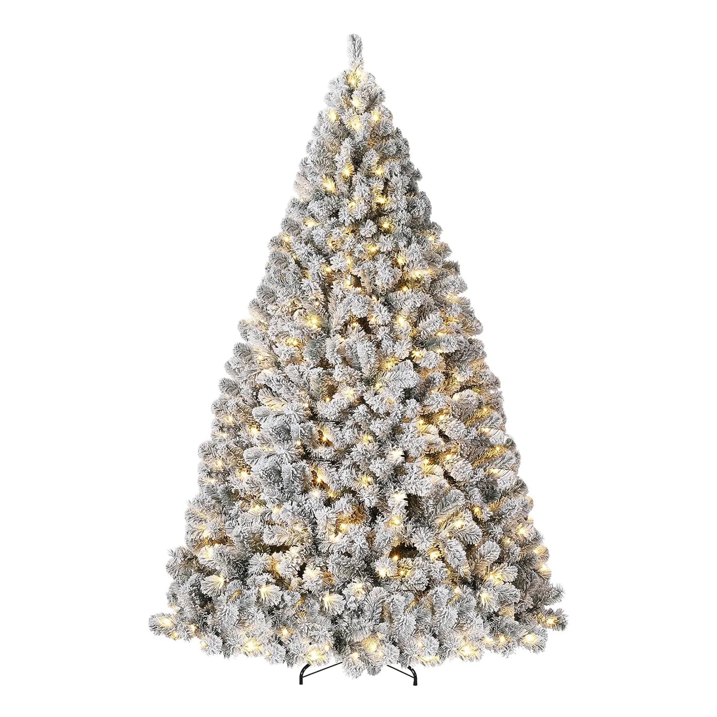 Snow Flocked Prelit Christmas Tree With LED Lights