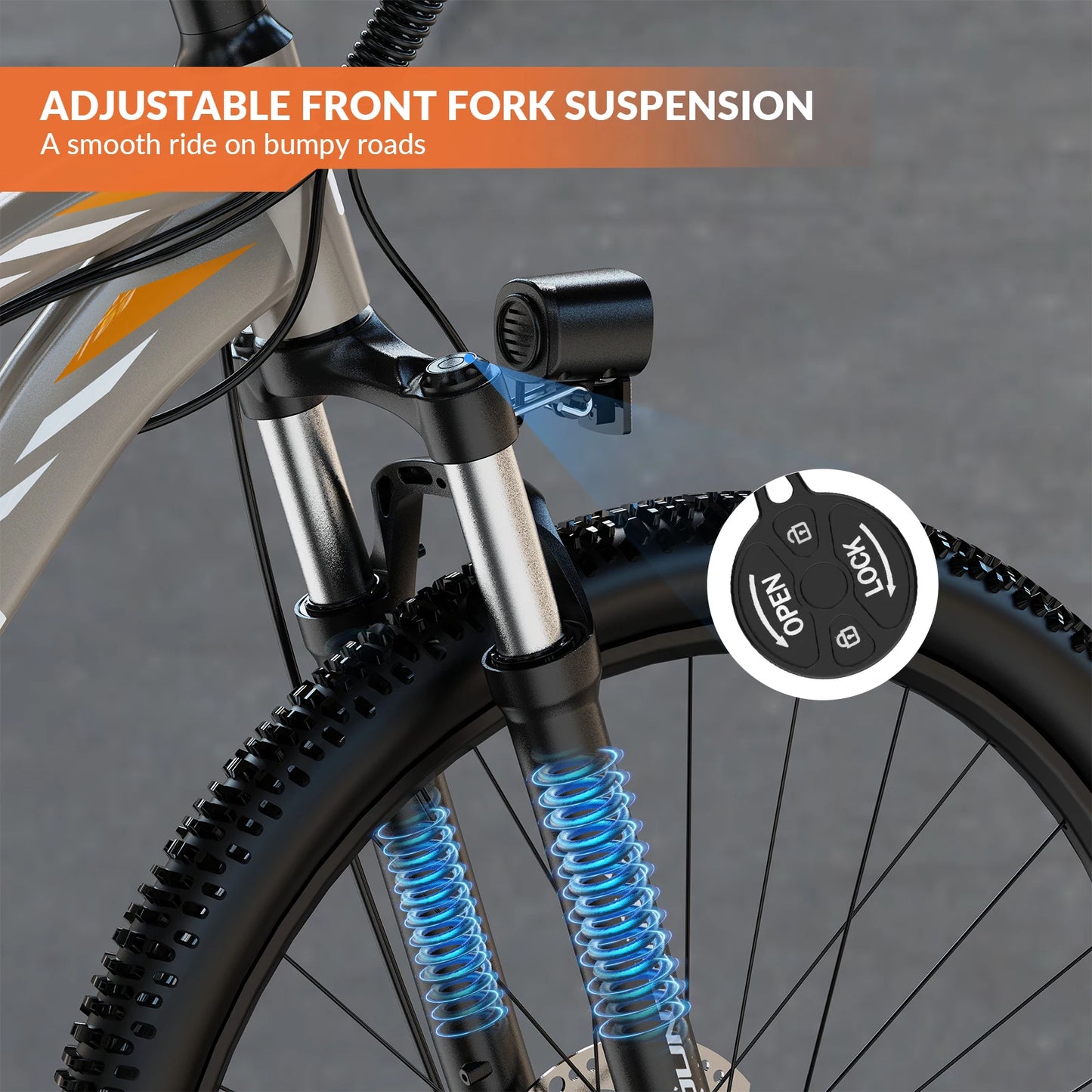 5TH WHEEL AB17 Electric Bike With Front Suspension HighDefinition LongRangeDisplay