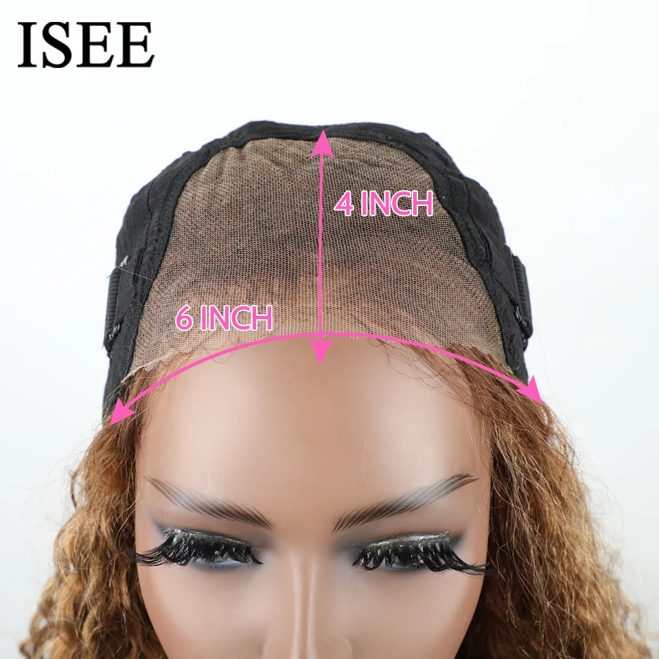 ISEE Hair Glueless Mongolian Deep Wave Lace Wig 6x4