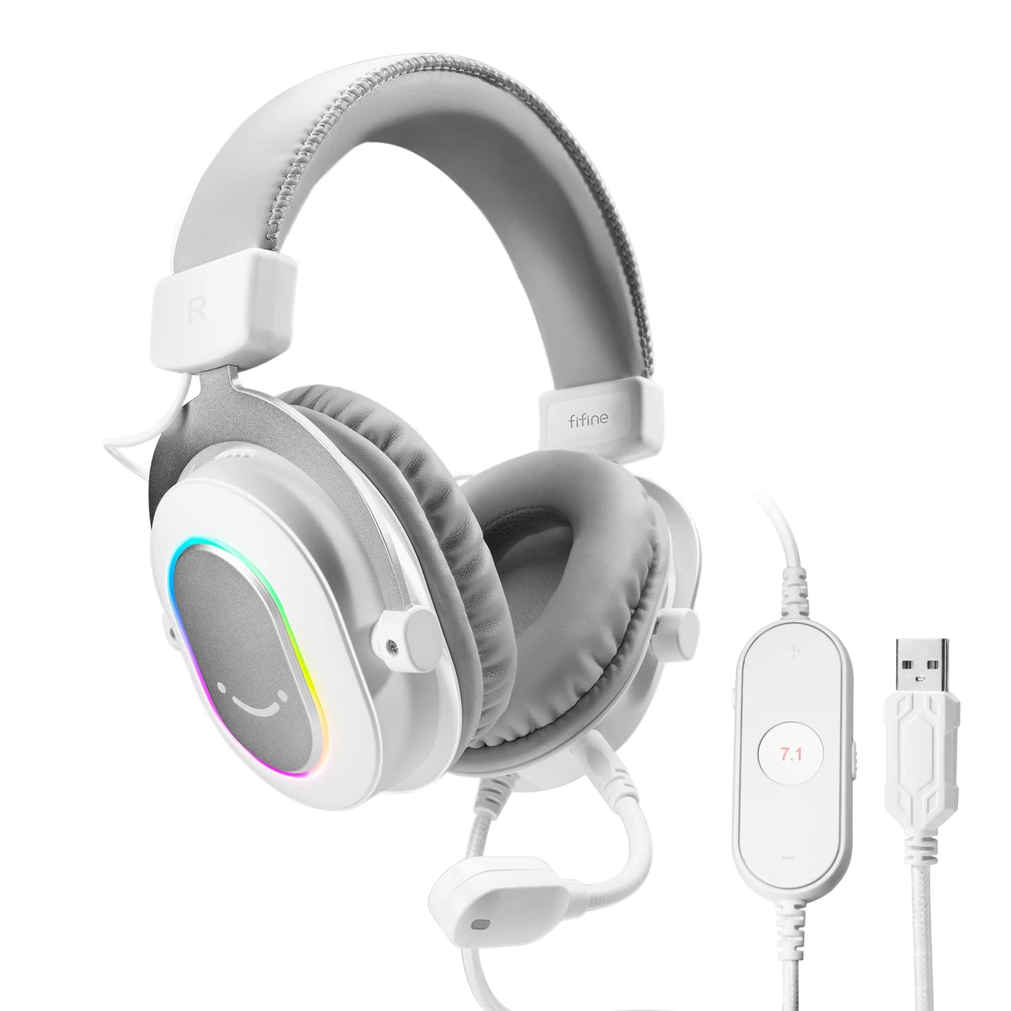 FIFINE Dynamic RGB Gaming Headset With Mic 7.1 Surround