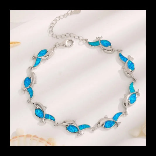 NONECN S925 Sterling Silver Opal Irregular Bracelet