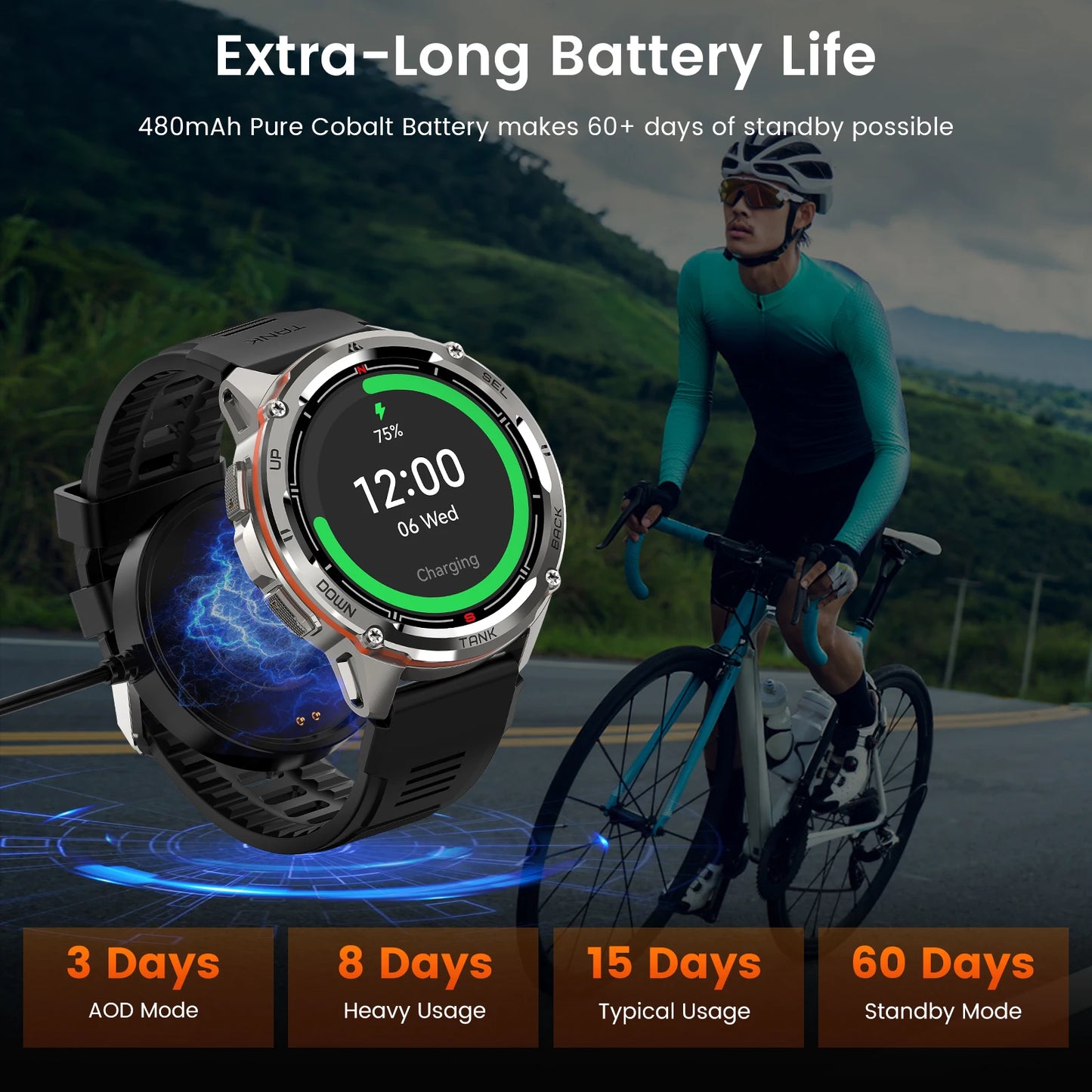 KOSPET Tank T3 Ultra GPS Smart Watch With Altimeter Barometer