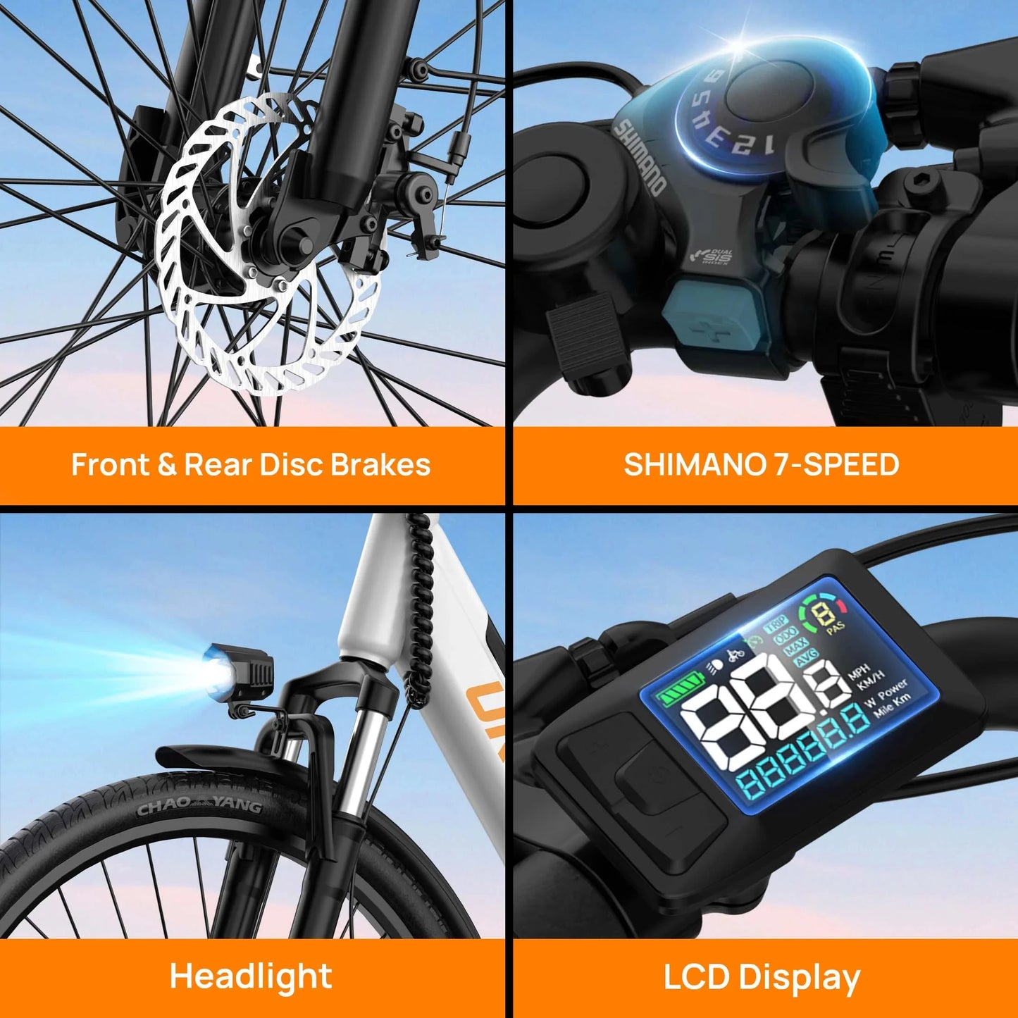 URLIFE 750W E-Bike Commuter RemovableLCDDisplay And HydraulicDiscBrakesForAdults