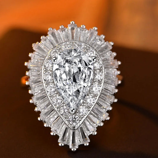 925 Sterling Silver Zircon Ring For Women Wedding Jewelry