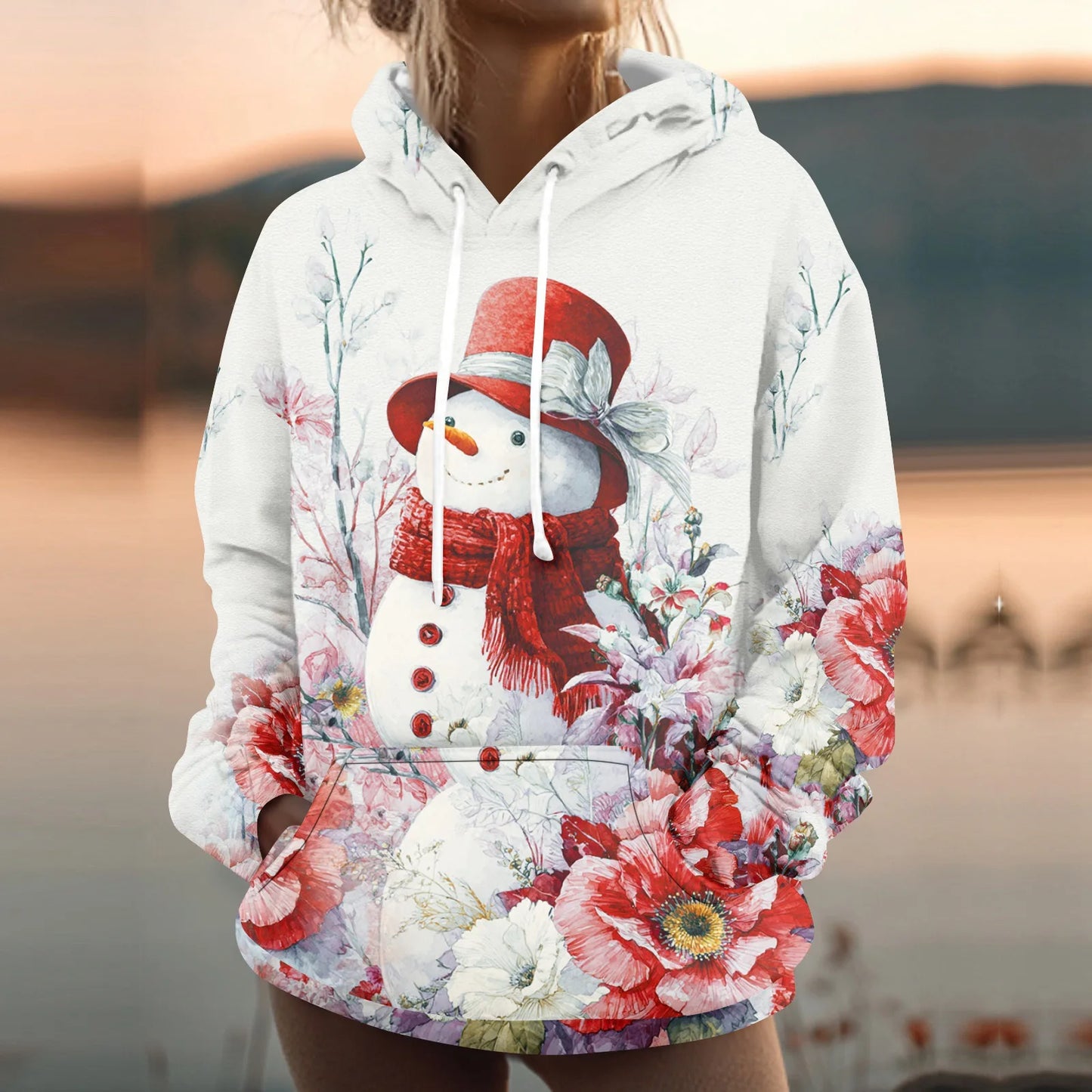 Womens Hooded Sweatshirt With Pockets Casual Winter Wear