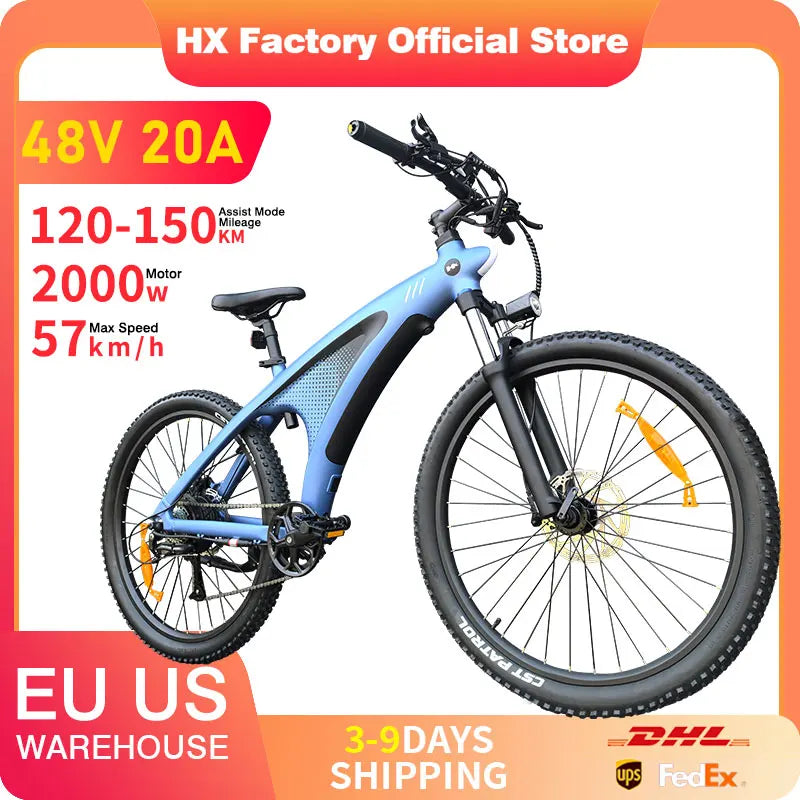 HX Q5 2000W 48V 20Ah Electric AllTerrainAdventureEngineering Mountain Ebike ProEdition