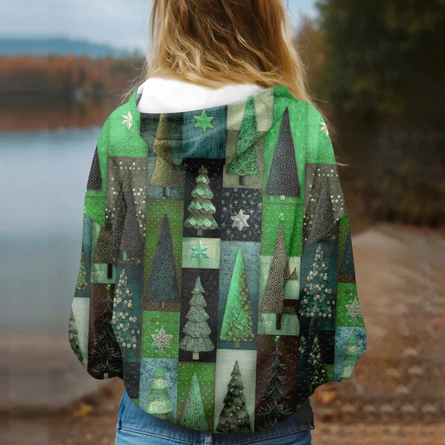 Womens Hooded Sweatshirt Printed Casual With Pockets