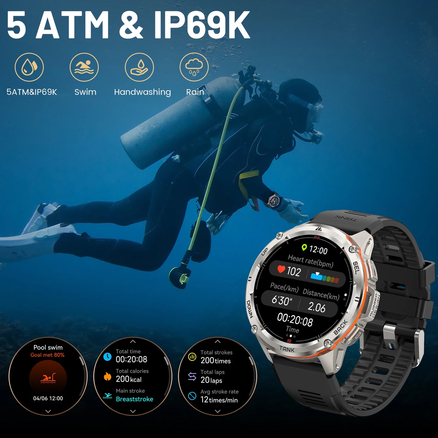 KOSPET Tank T3 Ultra GPS Smart Watch With Altimeter Barometer