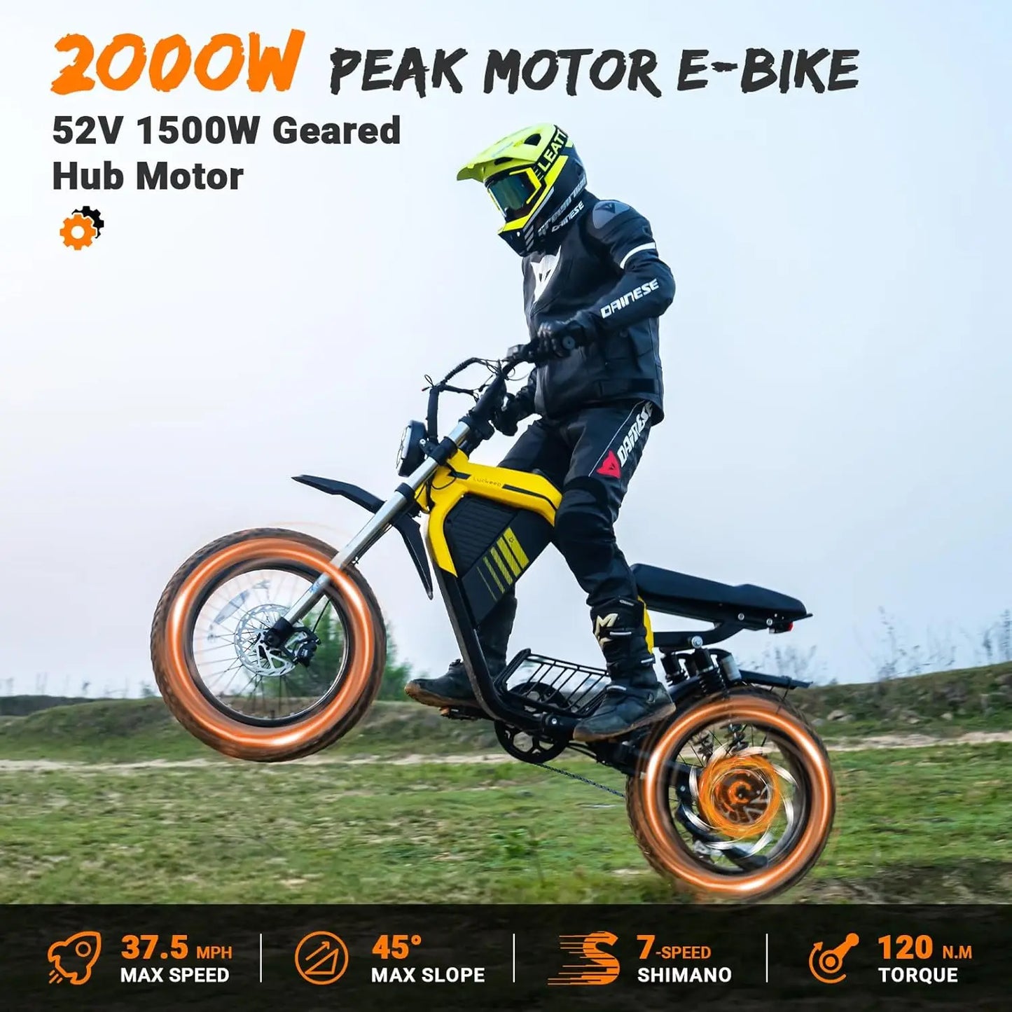 Luckeep M5 MaxElectricFatTireBike WithLongRangeBatteryLife 52V20AhBatteryPack 2000WPeakMotor