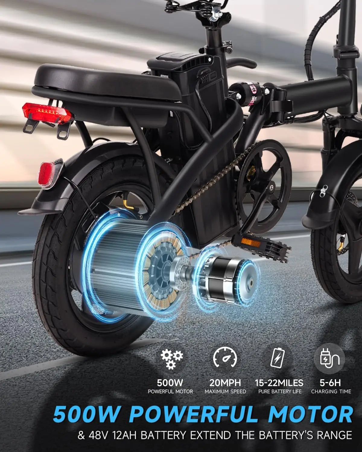 LELEKUAIC 48V 400W Electric Scooter Foldable City Travel