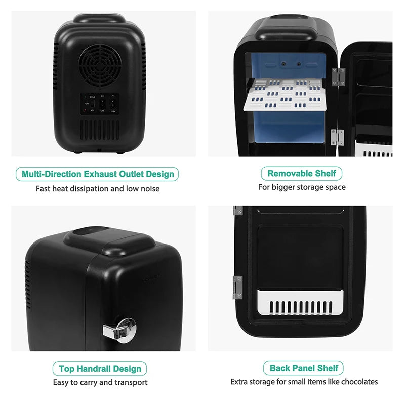 Crownful Mini Fridge Beauty Makeup Skincare Refrigerator AC DC Car