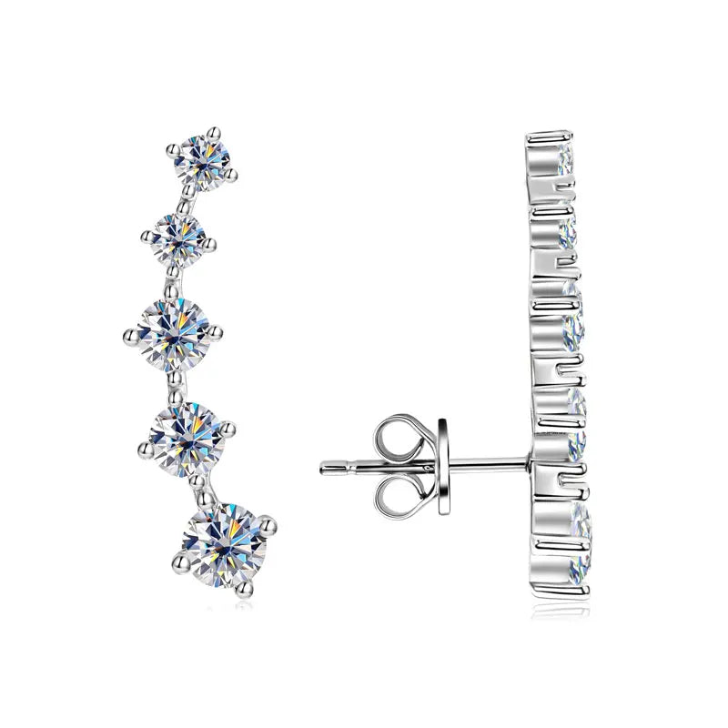Oxtao Women's Moissanite Crawler Earrings 14K Gold Filled