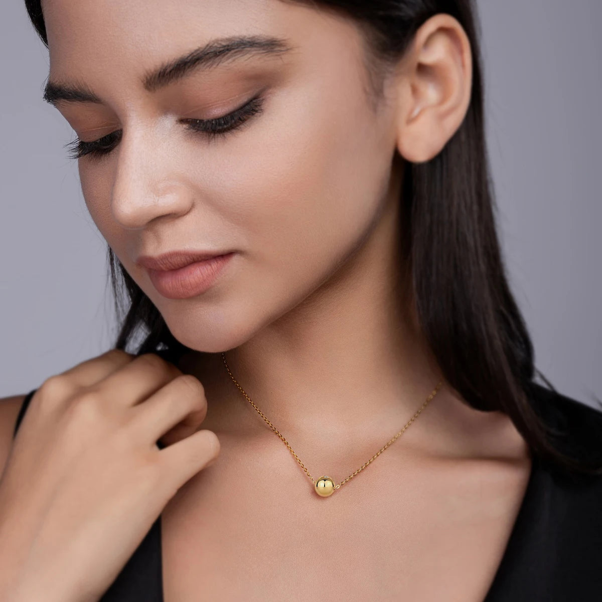 JIUZUAN Moissanite Necklace Minimalist S925 Silver Pendant