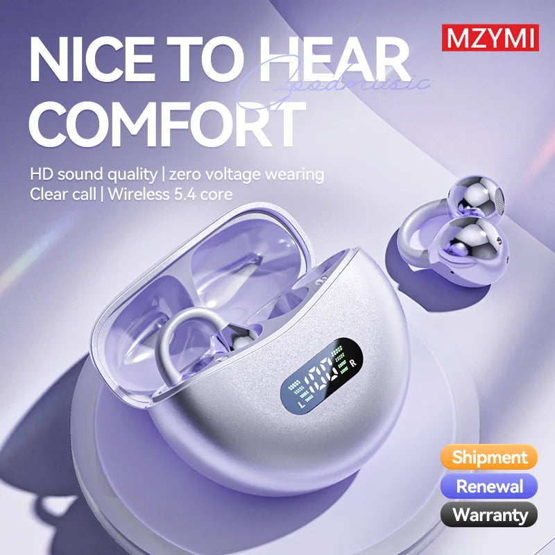 INMAS MZYMI Bluetooth 5.4 Earphones Earclip Sports Earbuds With LED Display