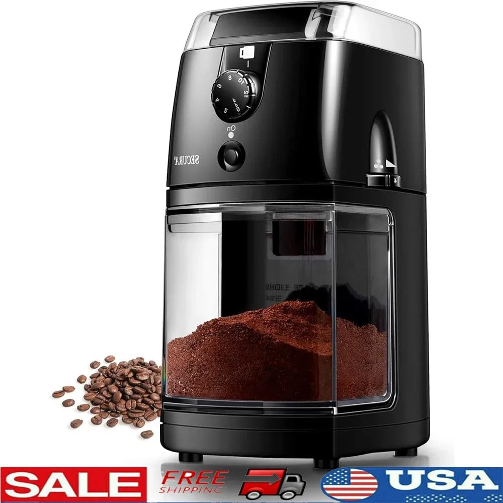 XMSJ Electric Conical Burr Grinder 17 Grind Levels Pro