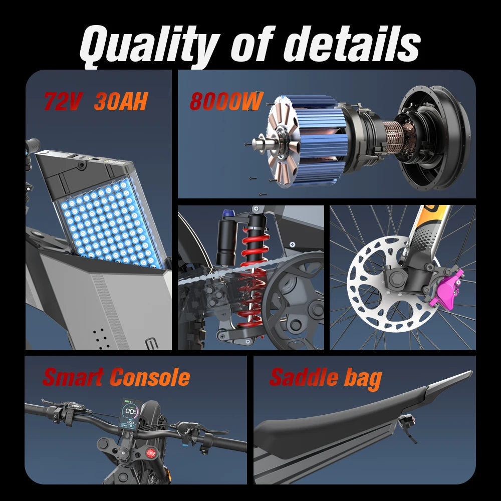 EKXBIKE GTS All Terrain Electric Motorcycle For Adults