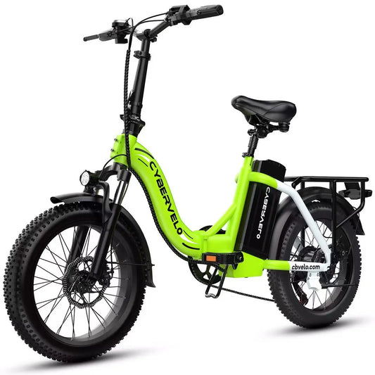 CYBERVELO 1000W Folding Fat Tire Electric Bike for Adults